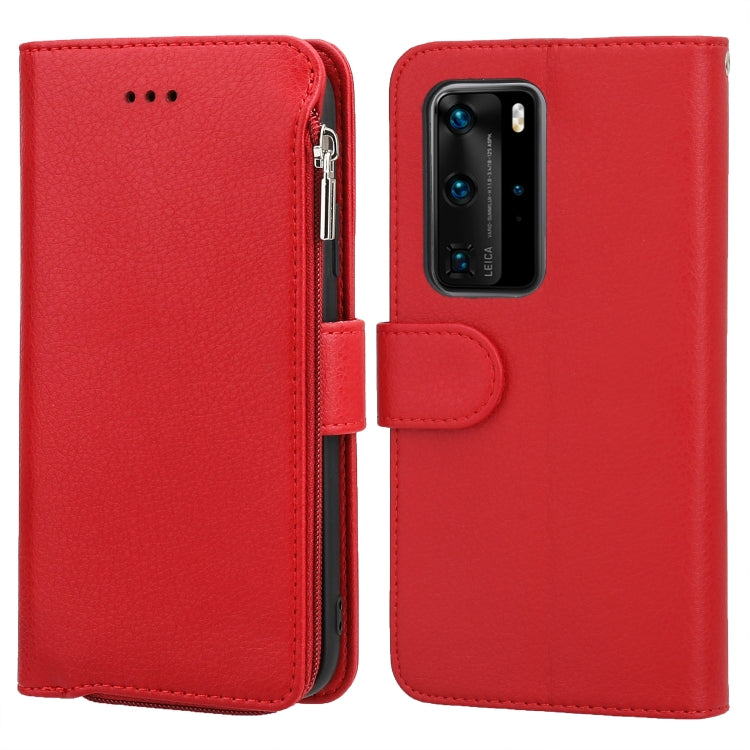 Custodia in pelle flip orizzontale con cerniera in microfibra, For Huawei P40 Pro / P40 Pro+