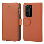 Custodia in pelle flip orizzontale con cerniera in microfibra, For Huawei P40 Pro / P40 Pro+
