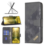 Custodia per telefono in pelle color block con texture coccodrillo, For Xiaomi Poco M4 Pro, For Xiaomi Poco M4 Pro 5G