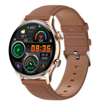 HK8Pro Smart Watch con cinturino in pelle con schermo AMOLED da 1,36 pollici, supporto funzione NFC / monitoraggio dell'ossigeno nel sangue, Leather Strap (Gold), Leather Strap (Silver), Leather Strap (Black)