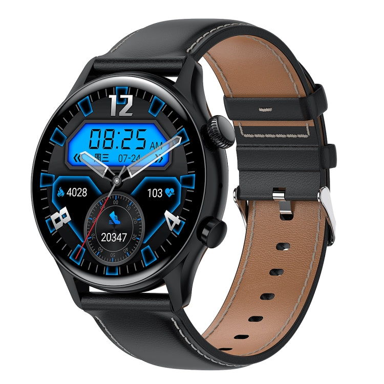 HK8Pro Smart Watch con cinturino in pelle con schermo AMOLED da 1,36 pollici, supporto funzione NFC / monitoraggio dell'ossigeno nel sangue, Leather Strap (Gold), Leather Strap (Silver), Leather Strap (Black)