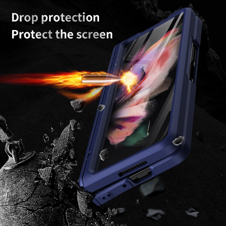 360 Full Body Armor Hinge Custodia per telefono a conchiglia, For Samsung Galaxy Z Fold3 5G