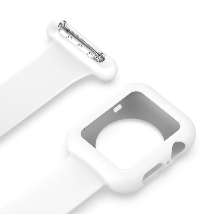 Custodia per cinturino dell'orologio con spilla da infermiera in silicone per Apple Watch Series, 7 41mm / 6&SE&5&4 40mm / 3&2&1 38mm, 7 45mm / 6&SE&5&4 44mm / 3&2&1 42mm