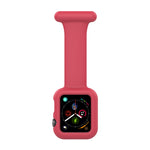 Custodia per cinturino dell'orologio con spilla da infermiera in silicone per Apple Watch Series, 7 41mm / 6&SE&5&4 40mm / 3&2&1 38mm, 7 45mm / 6&SE&5&4 44mm / 3&2&1 42mm