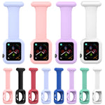 Custodia per cinturino dell'orologio con spilla da infermiera in silicone per Apple Watch Series, 7 41mm / 6&SE&5&4 40mm / 3&2&1 38mm, 7 45mm / 6&SE&5&4 44mm / 3&2&1 42mm