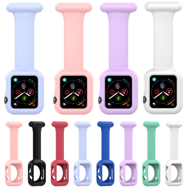Custodia per cinturino dell'orologio con spilla da infermiera in silicone per Apple Watch Series, 7 41mm / 6&SE&5&4 40mm / 3&2&1 38mm, 7 45mm / 6&SE&5&4 44mm / 3&2&1 42mm