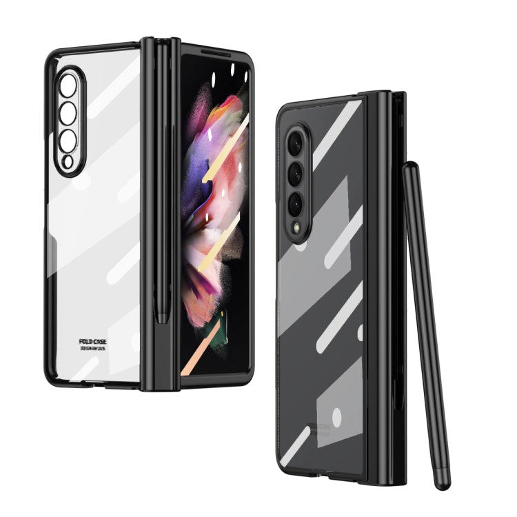 Custodia per telefono con cerniera galvanica a corpo intero 360 con stilo, For Samsung Galaxy Z Fold3 5G with Film