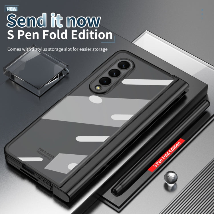 Custodia per telefono con cerniera galvanica a corpo intero 360 con stilo, For Samsung Galaxy Z Fold3 5G with Film