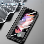 Custodia per telefono con cerniera galvanica a corpo intero 360 con stilo, For Samsung Galaxy Z Fold3 5G with Film