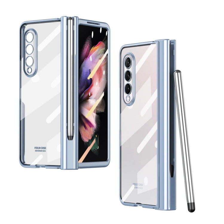 Custodia per telefono con cerniera galvanica a corpo intero 360 con stilo, For Samsung Galaxy Z Fold3 5G with Film