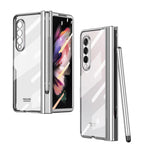 Custodia per telefono con cerniera galvanica a corpo intero 360 con stilo, For Samsung Galaxy Z Fold3 5G with Film
