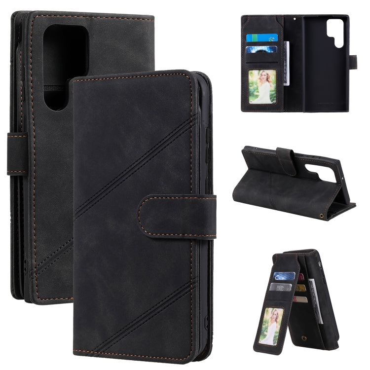 Custodia per telefono in pelle con slot per schede Skin Feel, For Samsung Galaxy S22 Ultra 5G, For Samsung Galaxy S22 5G, For Samsung Galaxy S22+ 5G