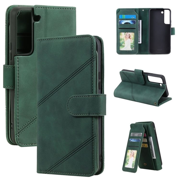 Custodia per telefono in pelle con slot per schede Skin Feel, For Samsung Galaxy S22 Ultra 5G, For Samsung Galaxy S22 5G, For Samsung Galaxy S22+ 5G