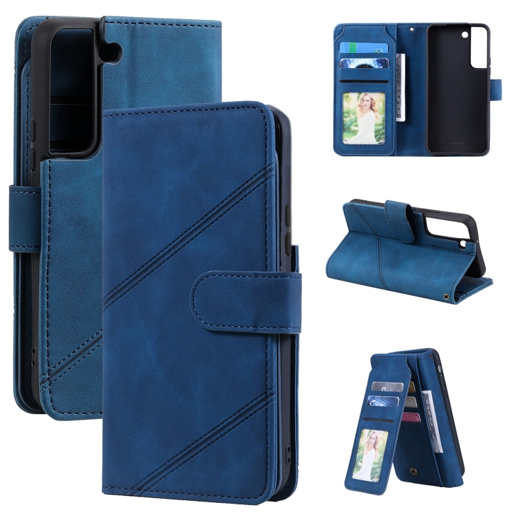 Custodia per telefono in pelle con slot per schede Skin Feel, For Samsung Galaxy S22 Ultra 5G, For Samsung Galaxy S22 5G, For Samsung Galaxy S22+ 5G