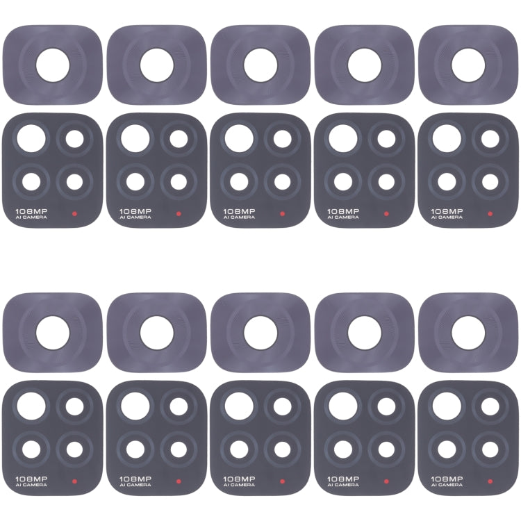 Obiettivo per fotocamera posteriore da 10 pezzi, For Xiaomi Redmi K50/Redmi K50 Pro, For XiaomiRedmi Note 11 Pro 4G / Note 11 Pro+ 5G India / Note 11E Pro, For Xiaomi Poco X4 Pro 5G, For Xiaomi Poco M4 Pro 4G, For Xiaomi Poco M3 Pro 5G