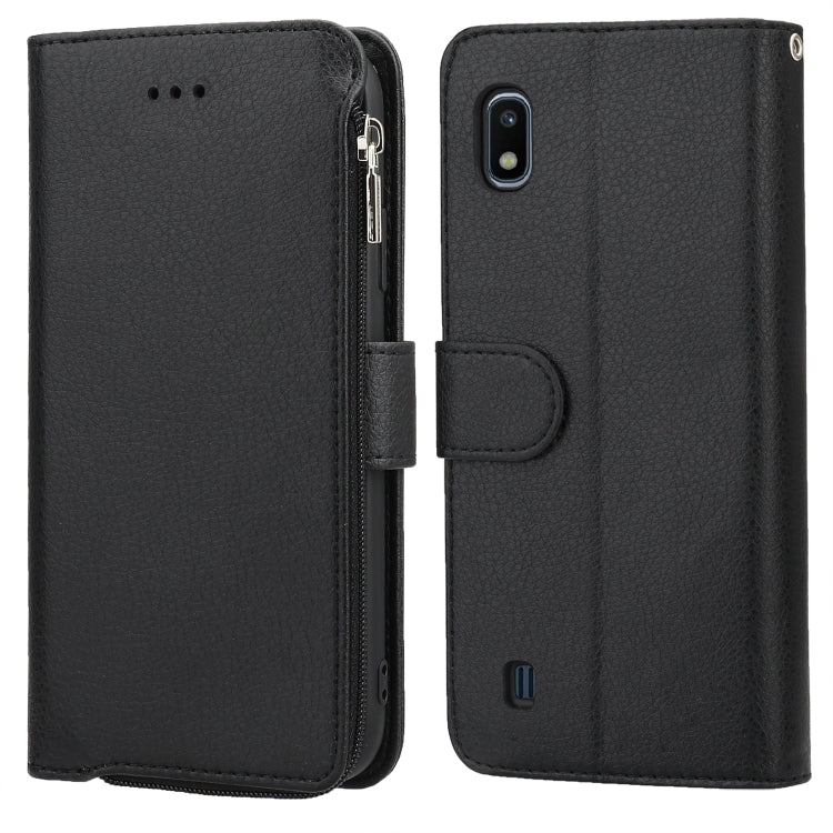 Custodia in pelle flip orizzontale con cerniera in microfibra, For Samsung Galaxy A10, For Samsung Galaxy A10s, For Samsung Galaxy A20e, For Samsung Galaxy A20 / A30