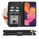 Custodia in pelle flip orizzontale con cerniera in microfibra, For Samsung Galaxy A10, For Samsung Galaxy A10s, For Samsung Galaxy A20e, For Samsung Galaxy A20 / A30