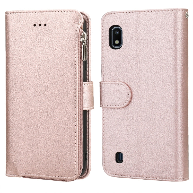 Custodia in pelle flip orizzontale con cerniera in microfibra, For Samsung Galaxy A10, For Samsung Galaxy A10s, For Samsung Galaxy A20e, For Samsung Galaxy A20 / A30