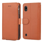 Custodia in pelle flip orizzontale con cerniera in microfibra, For Samsung Galaxy A10, For Samsung Galaxy A10s, For Samsung Galaxy A20e, For Samsung Galaxy A20 / A30