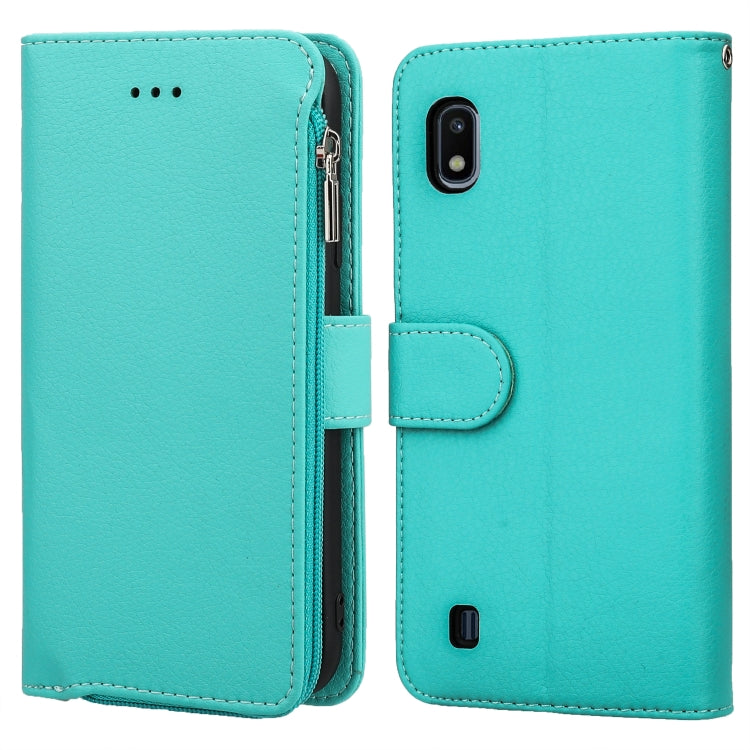 Custodia in pelle flip orizzontale con cerniera in microfibra, For Samsung Galaxy A10, For Samsung Galaxy A10s, For Samsung Galaxy A20e, For Samsung Galaxy A20 / A30
