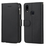 Custodia in pelle flip orizzontale con cerniera in microfibra, For Samsung Galaxy A10, For Samsung Galaxy A10s, For Samsung Galaxy A20e, For Samsung Galaxy A20 / A30