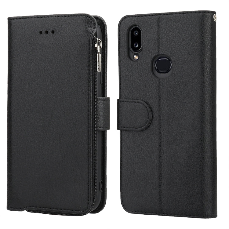 Custodia in pelle flip orizzontale con cerniera in microfibra, For Samsung Galaxy A10, For Samsung Galaxy A10s, For Samsung Galaxy A20e, For Samsung Galaxy A20 / A30