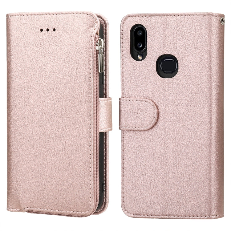 Custodia in pelle flip orizzontale con cerniera in microfibra, For Samsung Galaxy A10, For Samsung Galaxy A10s, For Samsung Galaxy A20e, For Samsung Galaxy A20 / A30