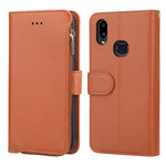 Custodia in pelle flip orizzontale con cerniera in microfibra, For Samsung Galaxy A10, For Samsung Galaxy A10s, For Samsung Galaxy A20e, For Samsung Galaxy A20 / A30