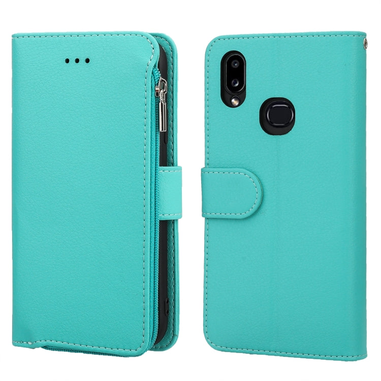 Custodia in pelle flip orizzontale con cerniera in microfibra, For Samsung Galaxy A10, For Samsung Galaxy A10s, For Samsung Galaxy A20e, For Samsung Galaxy A20 / A30