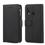 Custodia in pelle flip orizzontale con cerniera in microfibra, For Samsung Galaxy A10, For Samsung Galaxy A10s, For Samsung Galaxy A20e, For Samsung Galaxy A20 / A30