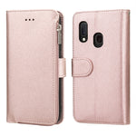 Custodia in pelle flip orizzontale con cerniera in microfibra, For Samsung Galaxy A10, For Samsung Galaxy A10s, For Samsung Galaxy A20e, For Samsung Galaxy A20 / A30