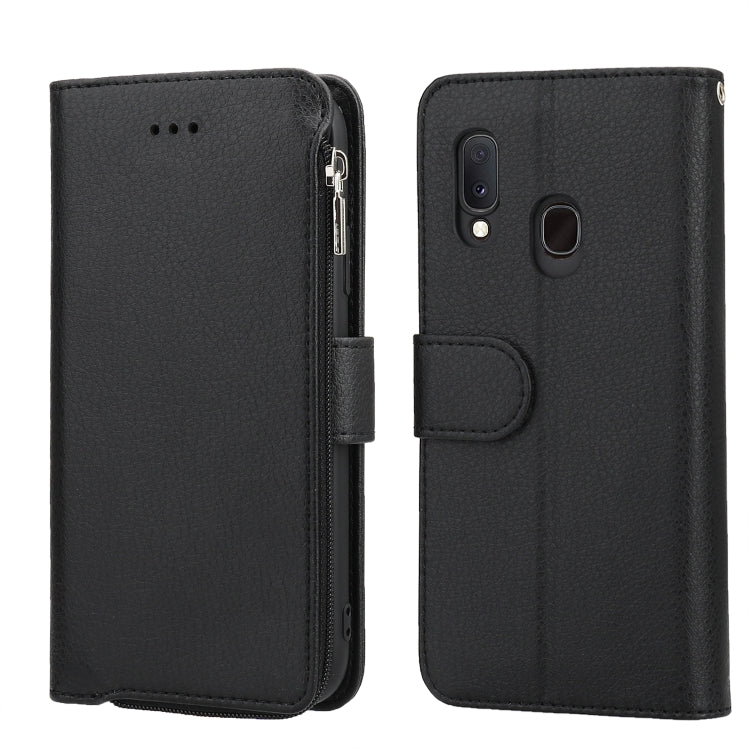 Custodia in pelle flip orizzontale con cerniera in microfibra, For Samsung Galaxy A40, For Samsung Galaxy A30s / A50s, For Samsung Galaxy A51, For Samsung Galaxy A70