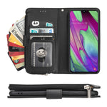 Custodia in pelle flip orizzontale con cerniera in microfibra, For Samsung Galaxy A40, For Samsung Galaxy A30s / A50s, For Samsung Galaxy A51, For Samsung Galaxy A70