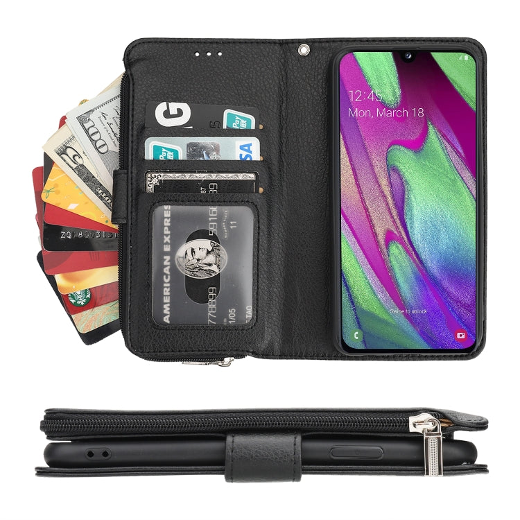Custodia in pelle flip orizzontale con cerniera in microfibra, For Samsung Galaxy A40, For Samsung Galaxy A30s / A50s, For Samsung Galaxy A51, For Samsung Galaxy A70