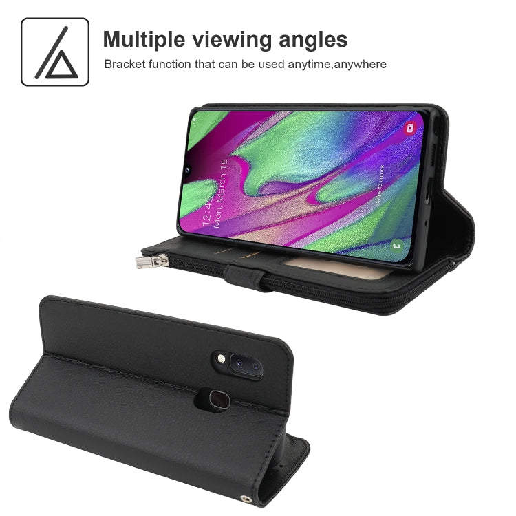 Custodia in pelle flip orizzontale con cerniera in microfibra, For Samsung Galaxy A40, For Samsung Galaxy A30s / A50s, For Samsung Galaxy A51, For Samsung Galaxy A70