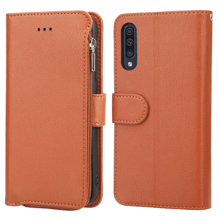 Custodia in pelle flip orizzontale con cerniera in microfibra, For Samsung Galaxy A40, For Samsung Galaxy A30s / A50s, For Samsung Galaxy A51, For Samsung Galaxy A70