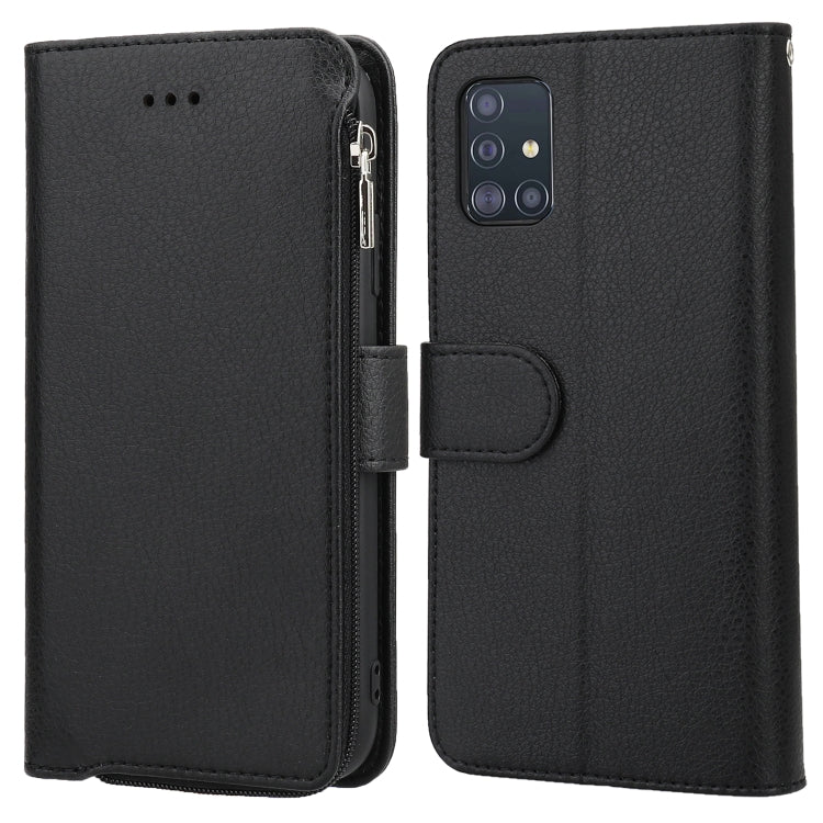 Custodia in pelle flip orizzontale con cerniera in microfibra, For Samsung Galaxy A40, For Samsung Galaxy A30s / A50s, For Samsung Galaxy A51, For Samsung Galaxy A70