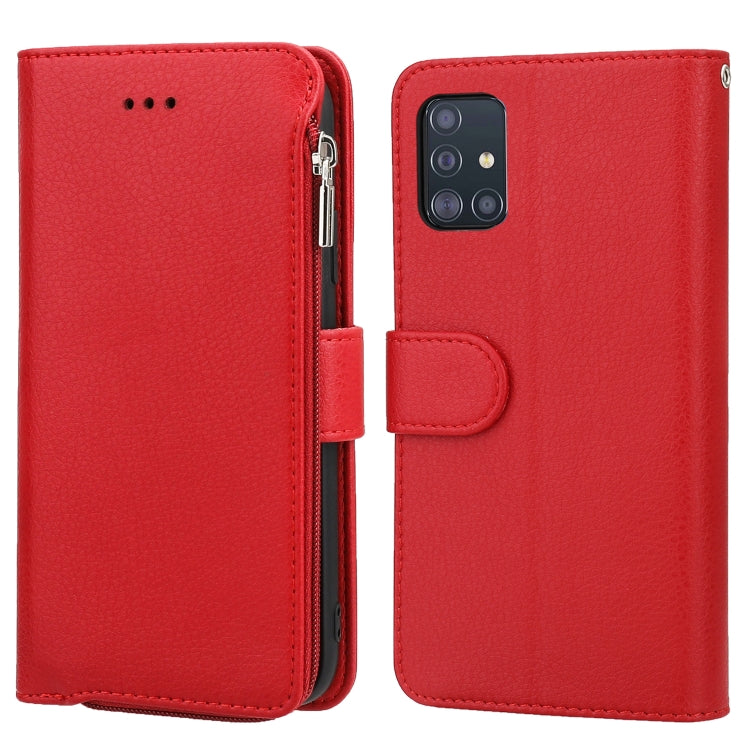 Custodia in pelle flip orizzontale con cerniera in microfibra, For Samsung Galaxy A40, For Samsung Galaxy A30s / A50s, For Samsung Galaxy A51, For Samsung Galaxy A70