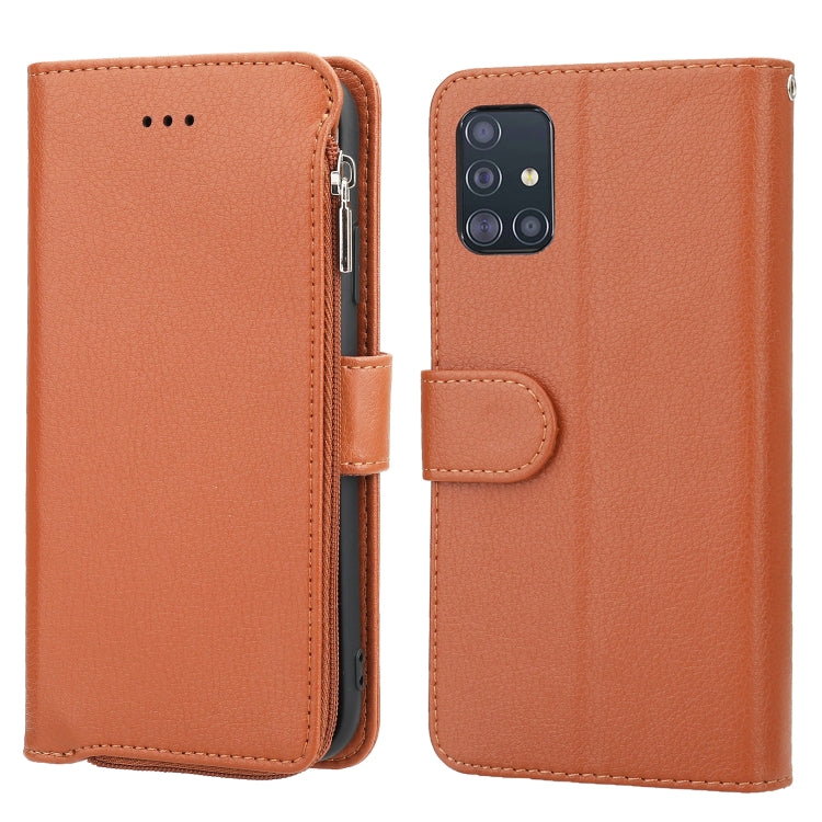 Custodia in pelle flip orizzontale con cerniera in microfibra, For Samsung Galaxy A40, For Samsung Galaxy A30s / A50s, For Samsung Galaxy A51, For Samsung Galaxy A70