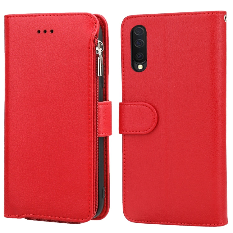 Custodia in pelle flip orizzontale con cerniera in microfibra, For Samsung Galaxy A40, For Samsung Galaxy A30s / A50s, For Samsung Galaxy A51, For Samsung Galaxy A70