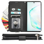 Custodia in pelle flip orizzontale con cerniera in microfibra, For Samsung Galaxy Note10+, For Samsung Galaxy S10, For Samsung Galaxy S10e, For Samsung Galaxy S10+