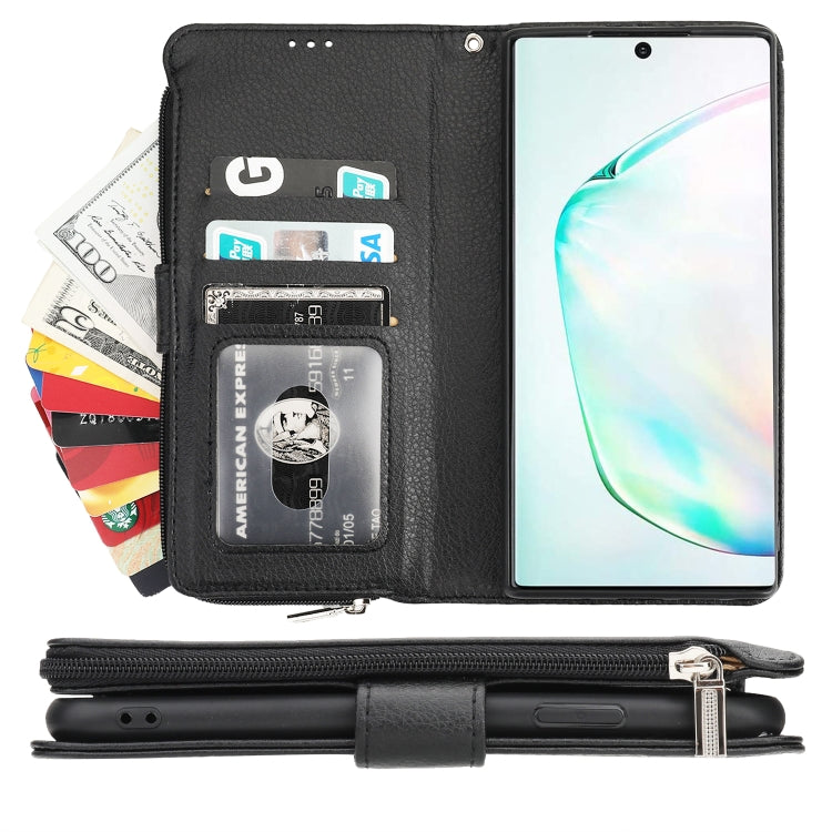 Custodia in pelle flip orizzontale con cerniera in microfibra, For Samsung Galaxy Note10+, For Samsung Galaxy S10, For Samsung Galaxy S10e, For Samsung Galaxy S10+