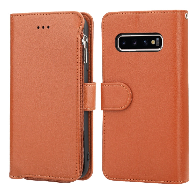 Custodia in pelle flip orizzontale con cerniera in microfibra, For Samsung Galaxy Note10+, For Samsung Galaxy S10, For Samsung Galaxy S10e, For Samsung Galaxy S10+
