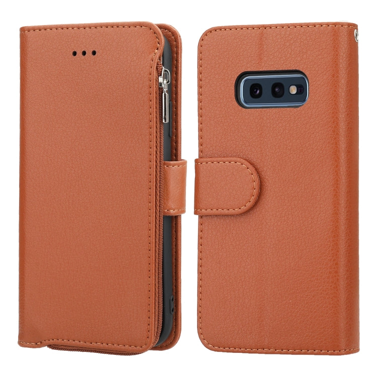 Custodia in pelle flip orizzontale con cerniera in microfibra, For Samsung Galaxy Note10+, For Samsung Galaxy S10, For Samsung Galaxy S10e, For Samsung Galaxy S10+