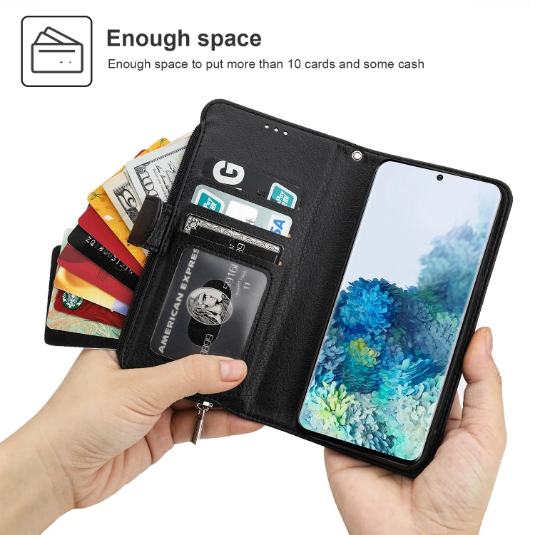 Custodia in pelle flip orizzontale con cerniera in microfibra, For Samsung Galaxy S20, For Samsung Galaxy S20+, For Samsung Galaxy S20 Ultra, For Samsung Galaxy S22 Ultra 5G
