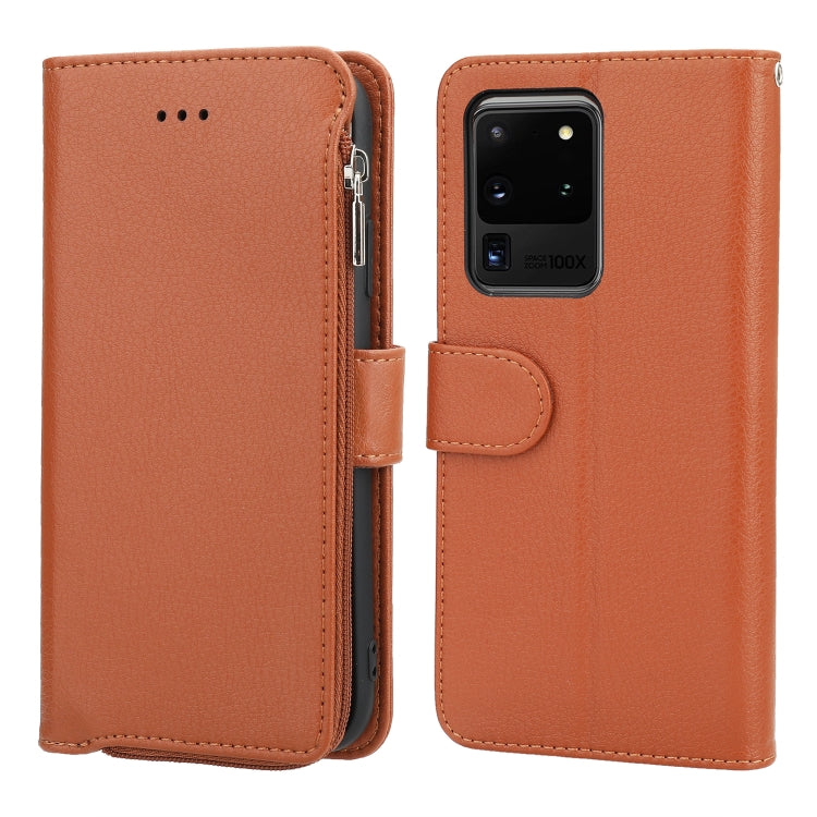 Custodia in pelle flip orizzontale con cerniera in microfibra, For Samsung Galaxy S20, For Samsung Galaxy S20+, For Samsung Galaxy S20 Ultra, For Samsung Galaxy S22 Ultra 5G