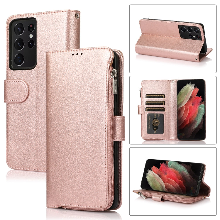Custodia in pelle flip orizzontale con cerniera in microfibra, For Samsung Galaxy S21+ 5G, For Samsung Galaxy S21 Ultra 5G, For Samsung Galaxy Note20, For Samsung Galaxy A21s