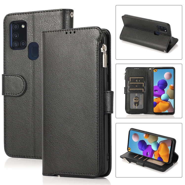Custodia in pelle flip orizzontale con cerniera in microfibra, For Samsung Galaxy S21+ 5G, For Samsung Galaxy S21 Ultra 5G, For Samsung Galaxy Note20, For Samsung Galaxy A21s