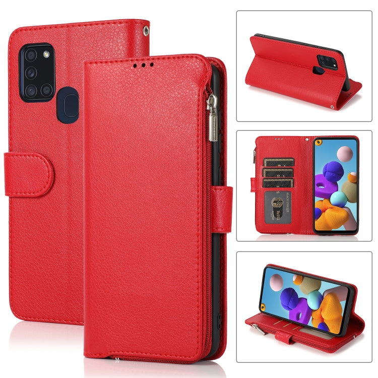 Custodia in pelle flip orizzontale con cerniera in microfibra, For Samsung Galaxy S21+ 5G, For Samsung Galaxy S21 Ultra 5G, For Samsung Galaxy Note20, For Samsung Galaxy A21s