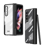 Custodia per telefono con cerniera galvanica con stilo, For Samsung Galaxy Z Fold3 5G